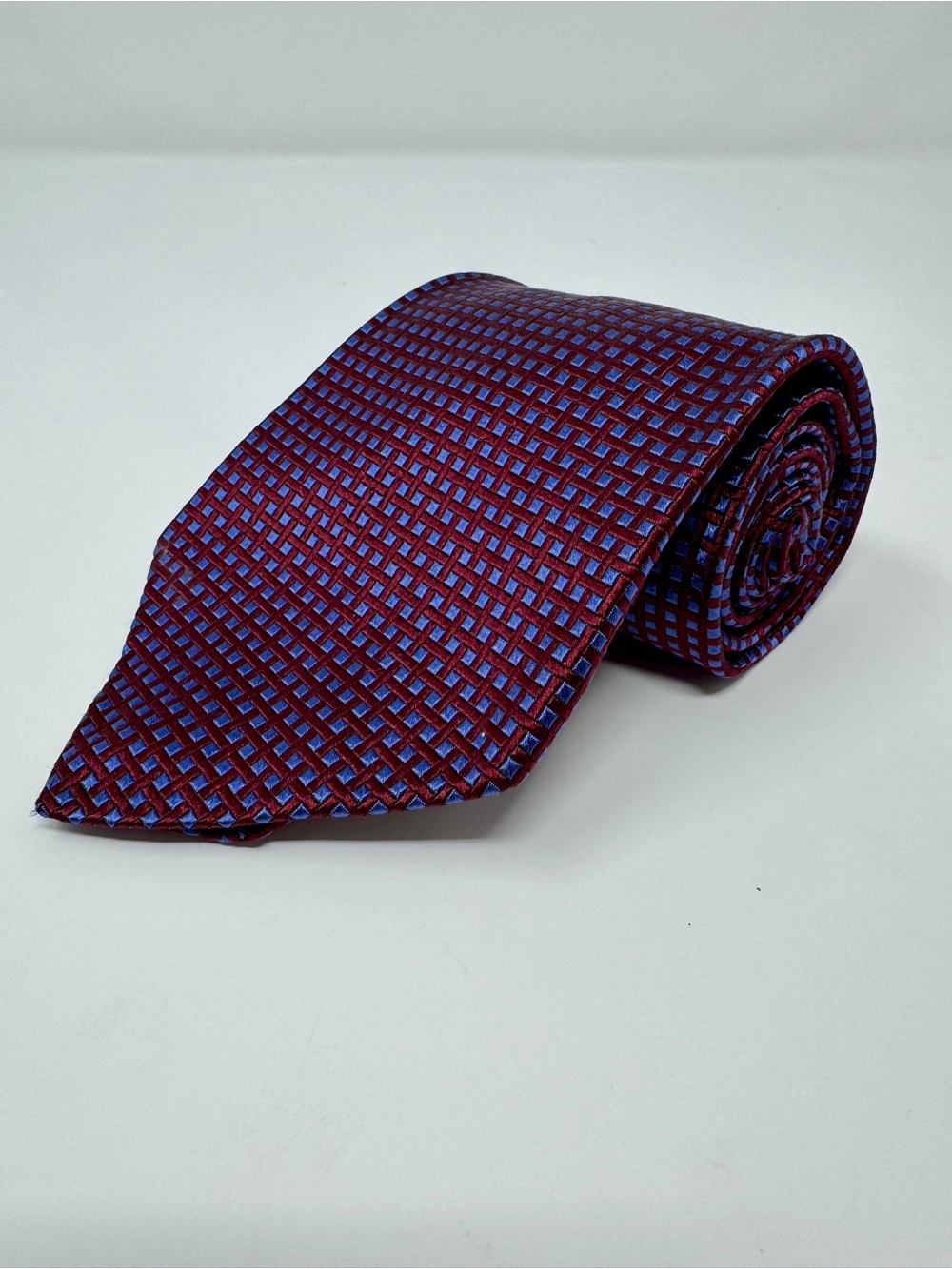 Robert Talbott Best of Class Vintage Tie Burgundy Blue 59” Long